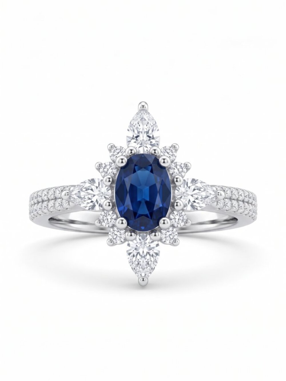 Blue Sapphire Gemstone ring, size 7, 925 Sterling Silver Charmed Aroma